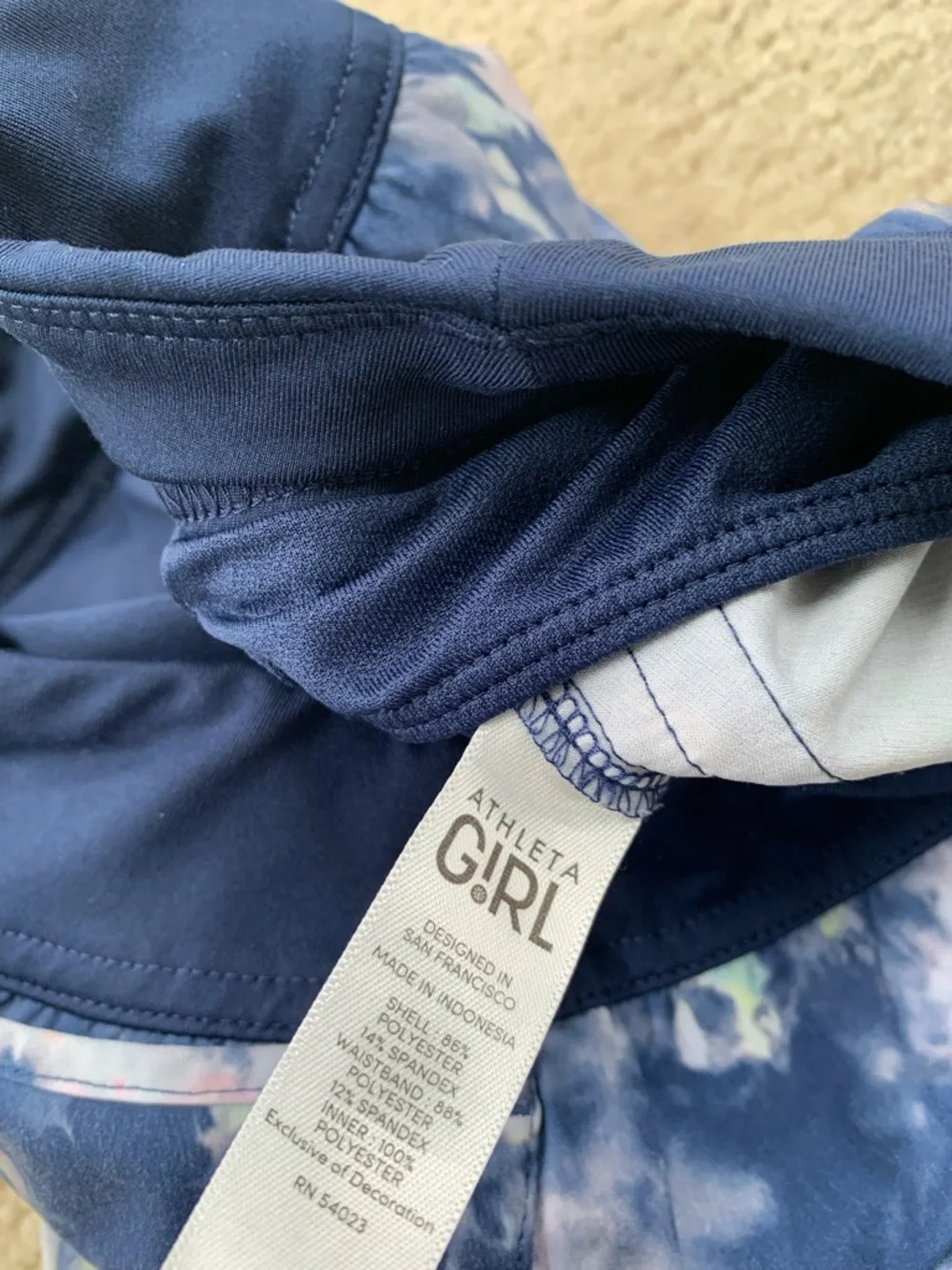 Athleta Girl Size Medium, 8-10, Blue Tie Dye Athletic Shorts